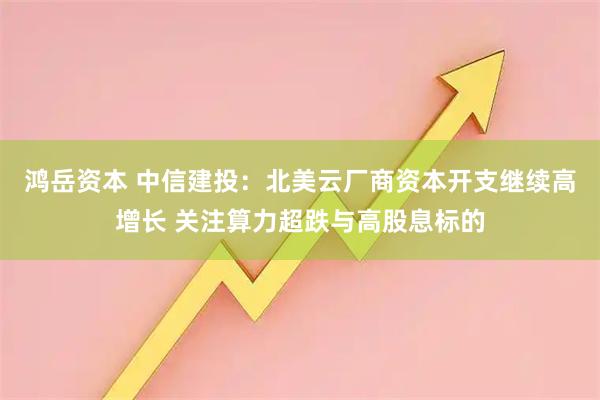 鸿岳资本 中信建投：北美云厂商资本开支继续高增长 关注算力超跌与高股息标的